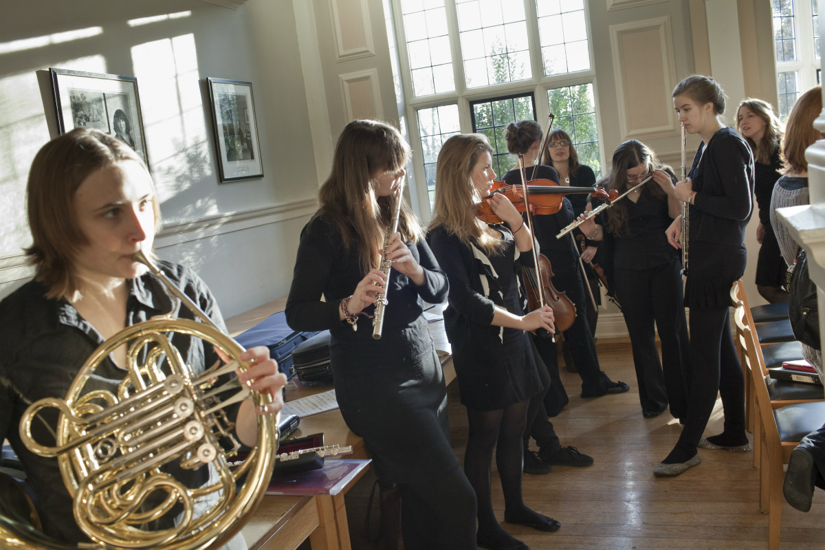 Woodwind performers practising