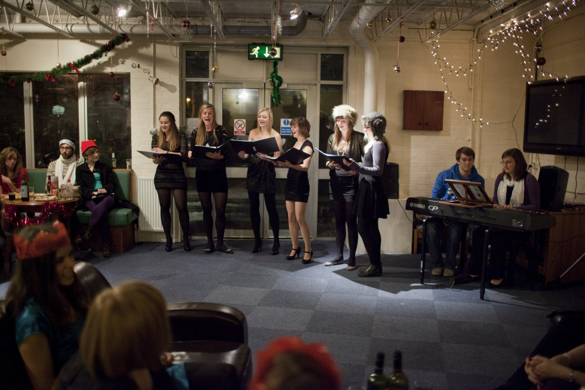 Singers singing