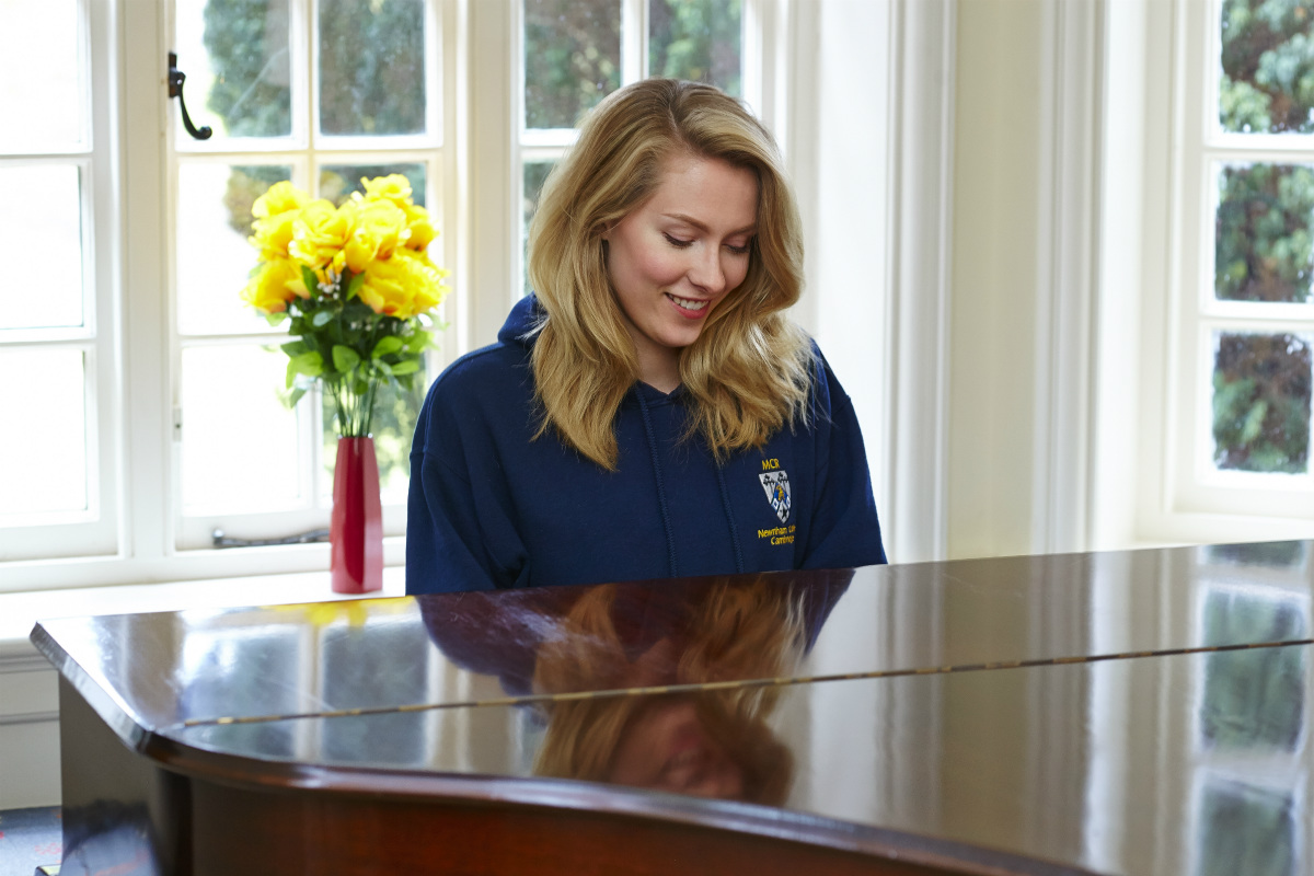 Woman playing piano