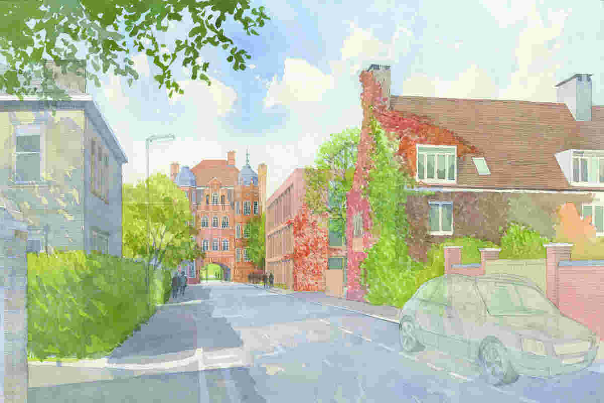 Watercolour image of proposed plan