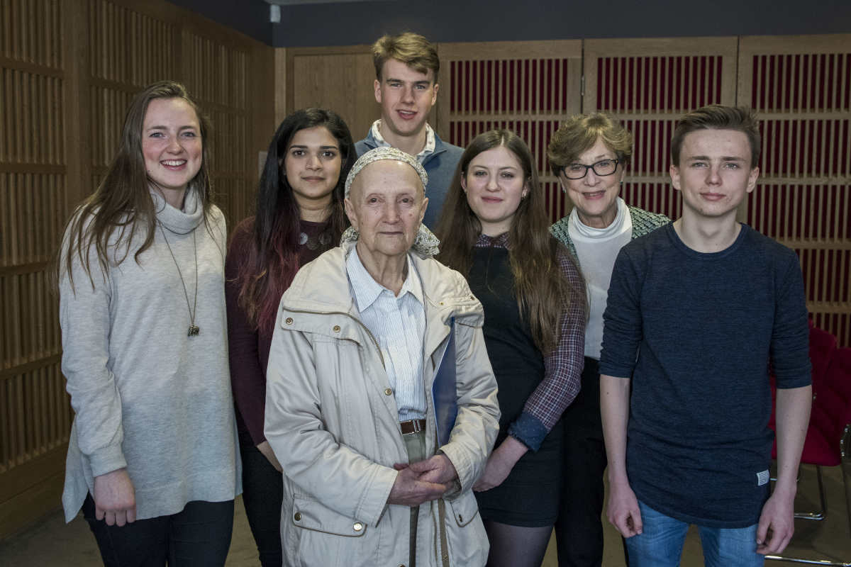 Jenifer Glynn with conference students