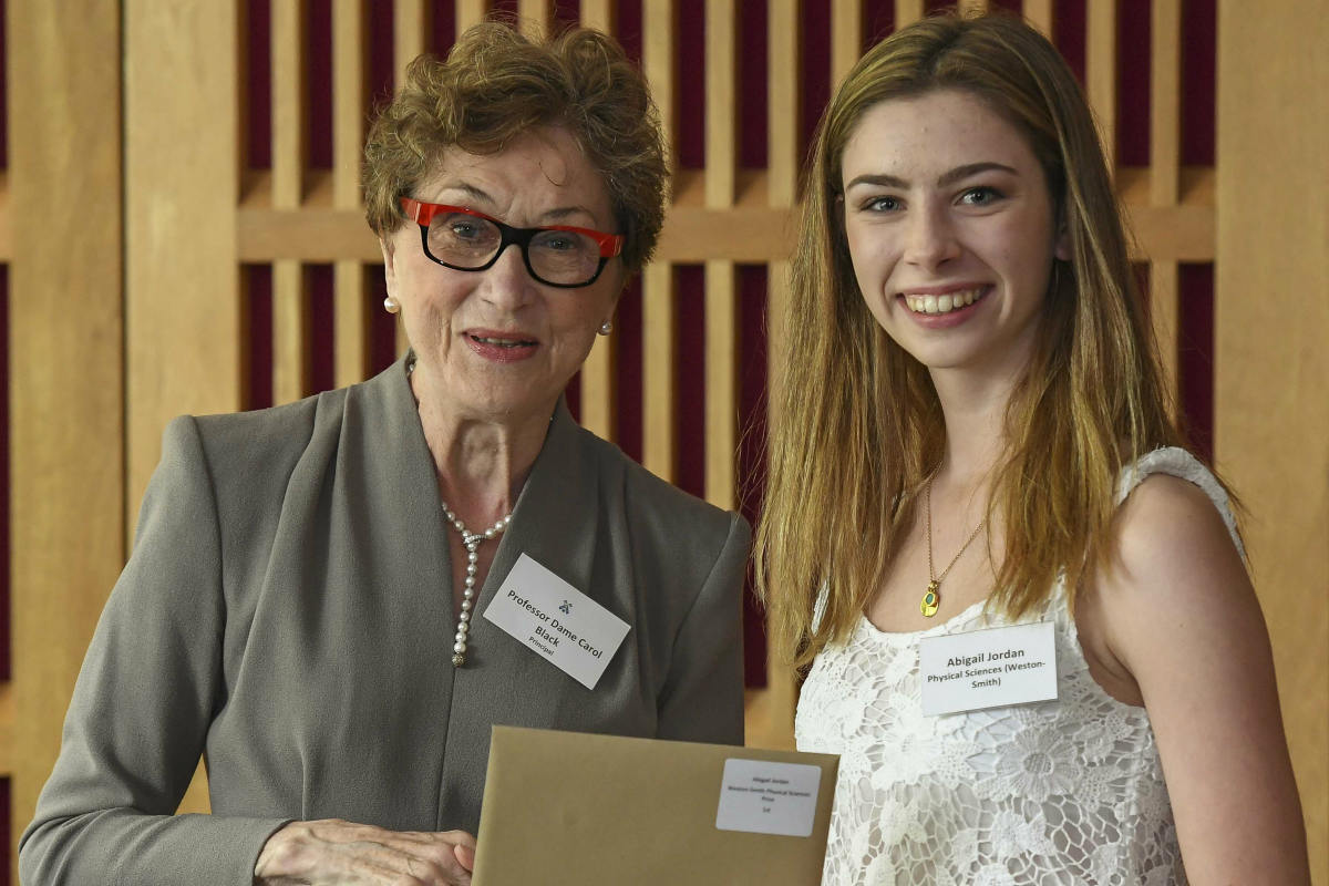 Dame Carol with Abigail Jordan