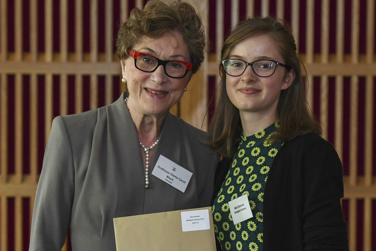Dame Carol with Alex Davison