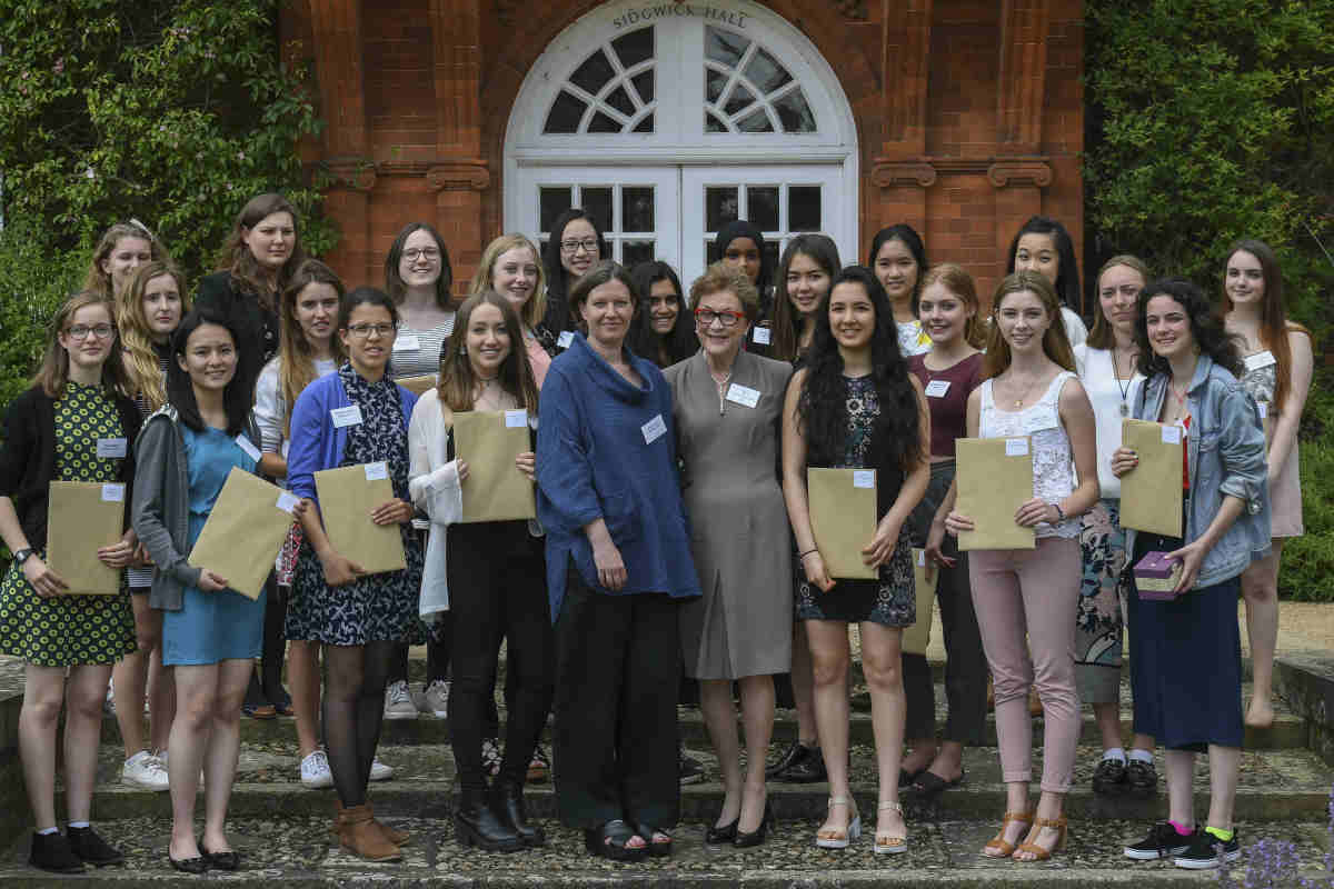 A group of essay prize-winners at Newnham