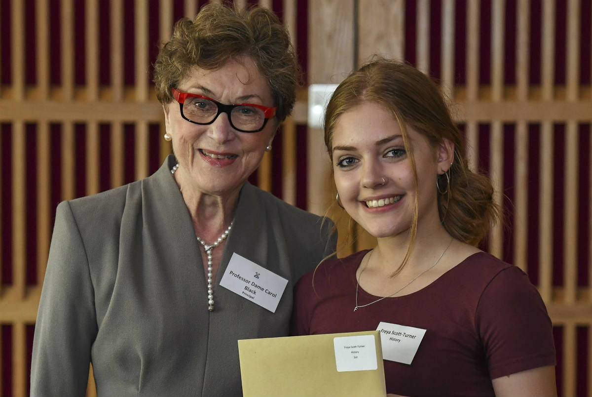 Dame Carol with Freya Scott-Turner