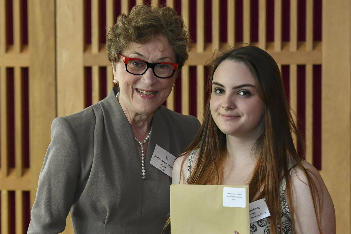 Dame Carol with Gabby Jonsberg-Holmes