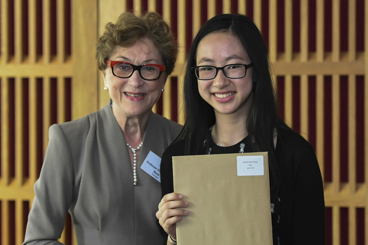 Dame Carol with Kai Wen Kyra Chong