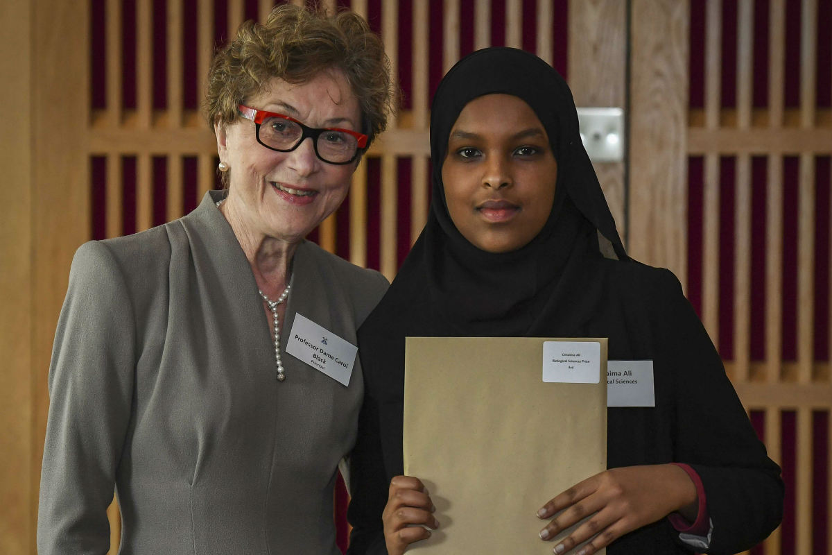 Dame Carol with Omaima Ali