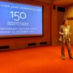Prof Jane Humphries in lecture hall
