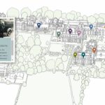 A map of Newnham showing links to stories