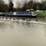Boat crew rowing on the Cam